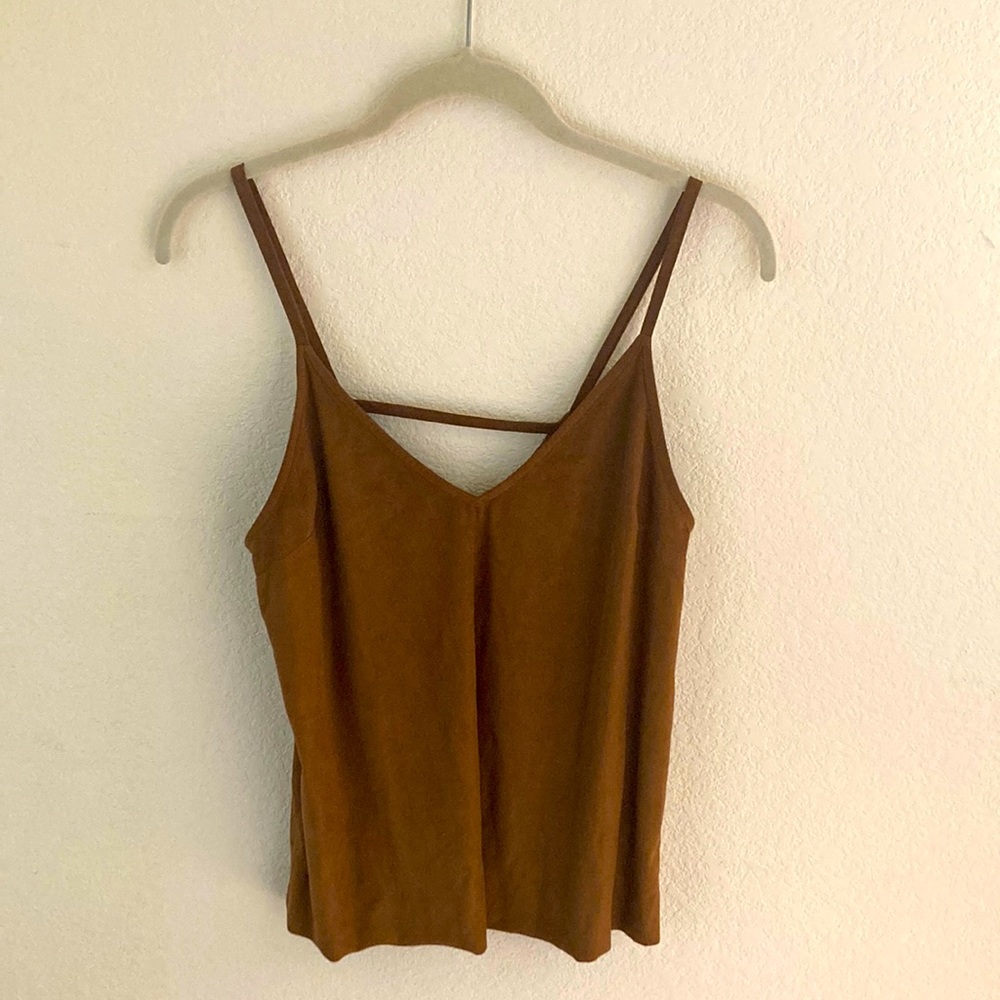 Express brown suede flowy tank top, size XS
